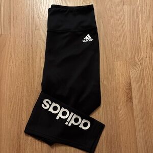 Adidas Black Leggings with White Branding